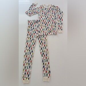 Like new unisex Hanna Andersson size 12/150cm long john pajama Christmas lights